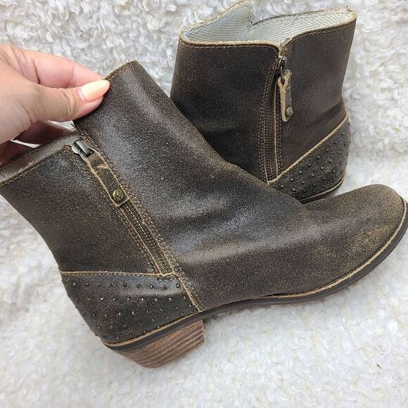 Reef Adora Studded Brown Leather Ankle Boots size 9 - Picture 5 of 9